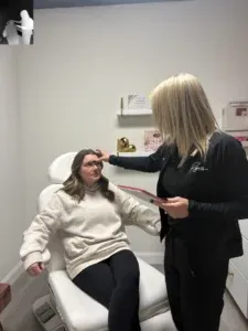 Botox consultation between client and practitioner at Rejuvv Med Spa.